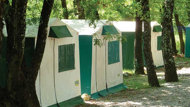 Tent accommodation at PGL